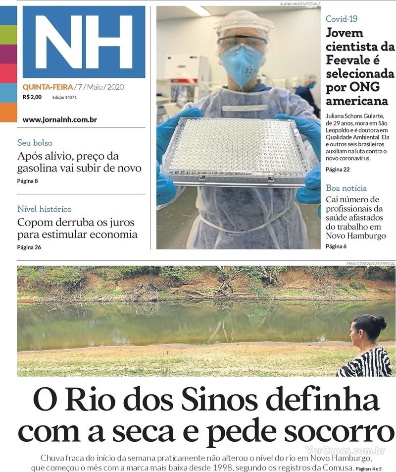 Capa do jornal Jornal NH 07/05/2020