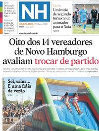 Capa do jornal Jornal NH 02/03/2020