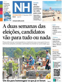 Capa do jornal Jornal NH 02/11/2020