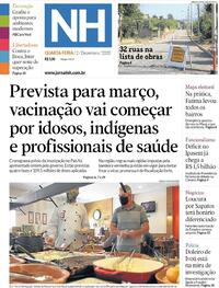 Capa do jornal Jornal NH 02/12/2020