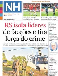 Capa do jornal Jornal NH 04/03/2020