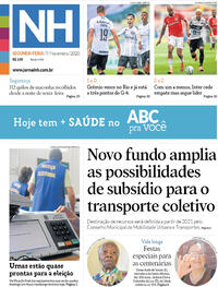 Capa do jornal Jornal NH 09/11/2020