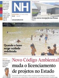 Capa do jornal Jornal NH 10/01/2020