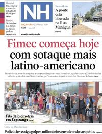 Capa do jornal Jornal NH 10/03/2020