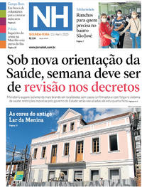 Capa do jornal Jornal NH 13/04/2020