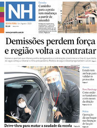 Capa do jornal Jornal NH 14/08/2020