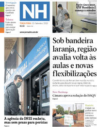 Capa do jornal Jornal NH 15/09/2020