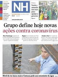 Capa do jornal Jornal NH 16/03/2020