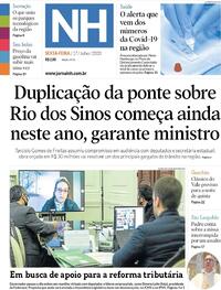 Capa do jornal Jornal NH 17/07/2020