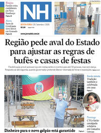 Capa do jornal Jornal NH 18/09/2020