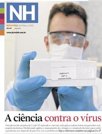 Capa do jornal Jornal NH 20/03/2020