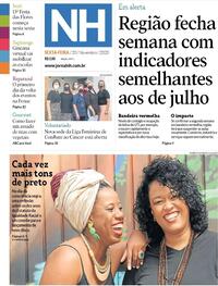 Capa do jornal Jornal NH 20/11/2020