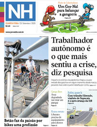 Capa do jornal Jornal NH 23/09/2020