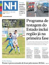 Capa do jornal Jornal NH 24/07/2020