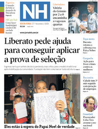 Capa do jornal Jornal NH 27/11/2020
