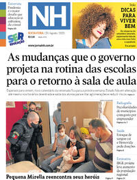 Capa do jornal Jornal NH 28/08/2020