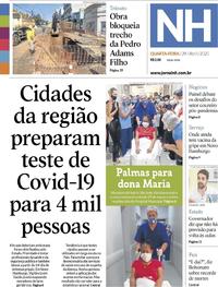 Capa do jornal Jornal NH 29/04/2020