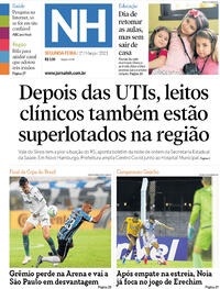 Capa do jornal Jornal NH 01/03/2021