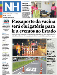 Capa do jornal Jornal NH 01/10/2021