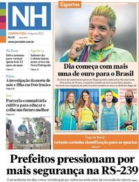 Capa do jornal Jornal NH 04/08/2021