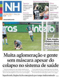 Capa do jornal Jornal NH 08/03/2021