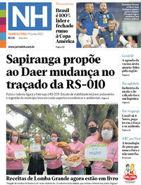 Capa do jornal Jornal NH 09/06/2021