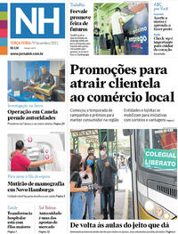 Capa do jornal Jornal NH 09/11/2021