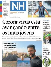 Capa do jornal Jornal NH 11/03/2021