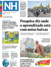 Capa do jornal Jornal NH 12/07/2021