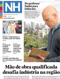 Capa do jornal Jornal NH 13/08/2021