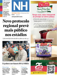 Capa do jornal Jornal NH 13/09/2021