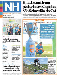 Capa do jornal Jornal NH 13/12/2021