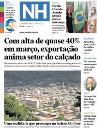 Capa do jornal Jornal NH 14/04/2021