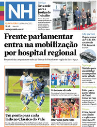 Capa do jornal Jornal NH 14/10/2021