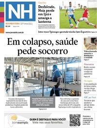 Capa do jornal Jornal NH 15/03/2021