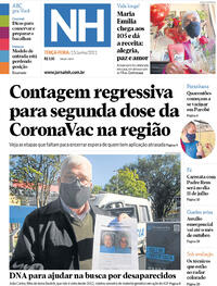 Capa do jornal Jornal NH 15/06/2021
