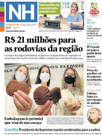 Capa do jornal Jornal NH 15/12/2021