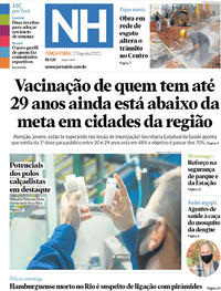 Capa do jornal Jornal NH 17/08/2021
