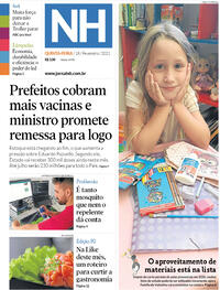 Capa do jornal Jornal NH 18/02/2021