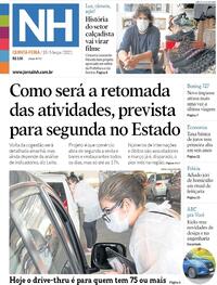 Capa do jornal Jornal NH 18/03/2021