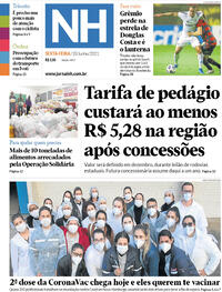 Capa do jornal Jornal NH 18/06/2021