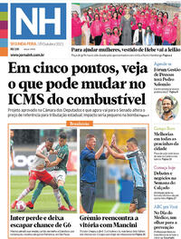 Capa do jornal Jornal NH 18/10/2021