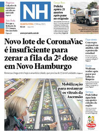 Capa do jornal Jornal NH 19/05/2021