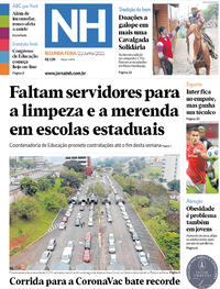 Capa do jornal Jornal NH 21/06/2021