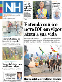 Capa do jornal Jornal NH 21/09/2021