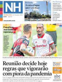 Capa do jornal Jornal NH 22/02/2021