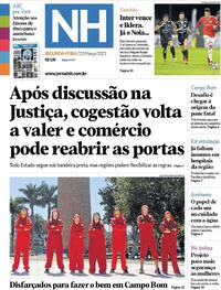 Capa do jornal Jornal NH 22/03/2021