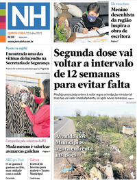 Capa do jornal Jornal NH 22/07/2021