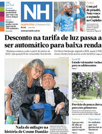 Capa do jornal Jornal NH 22/09/2021