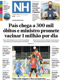 Capa do jornal Jornal NH 25/03/2021